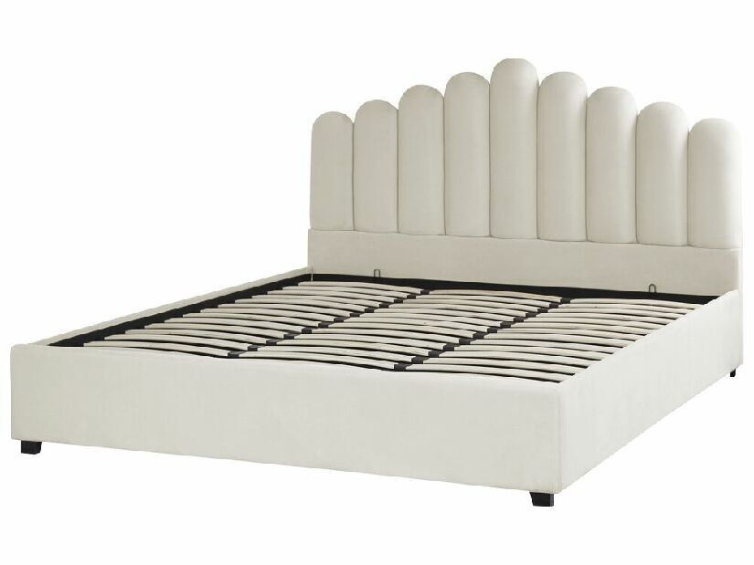 Manželská posteľ 180 cm Valhala (biela) (s roštom a úložným priestorom)