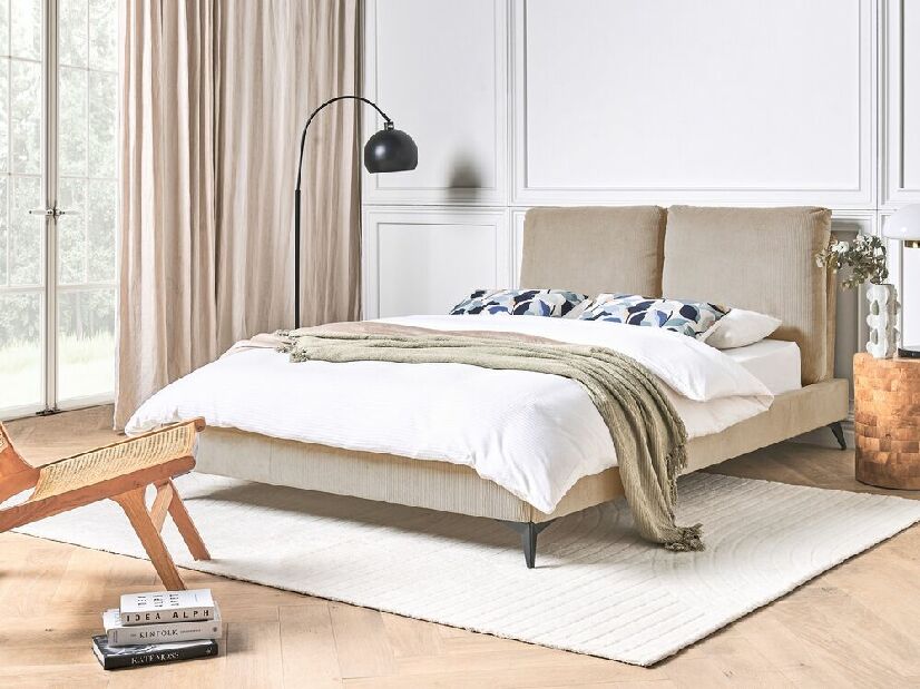 Manželská posteľ 140 cm Mellody (sivobéžová) (s roštom)