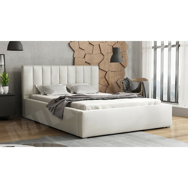 Manželská posteľ 180 cm Mirjan Soldan (krémová) (s roštom a úl. priestorom)