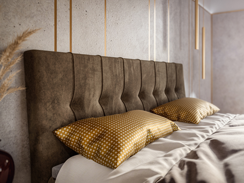 Kontinentálna posteľ 160 cm Driny (karamelová) (s matracom a úl. priestorom)