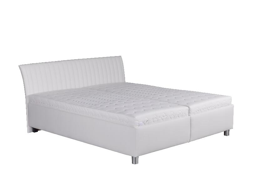 Manželská posteľ 160 cm Blanár Vinco (biela + vzor Gary 8) (s roštom a matracom Nelly)