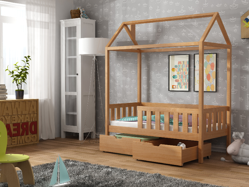 Detská posteľ 70 x 140 cm Donna (s roštom a úl. priestorom) (buk) *výpredaj