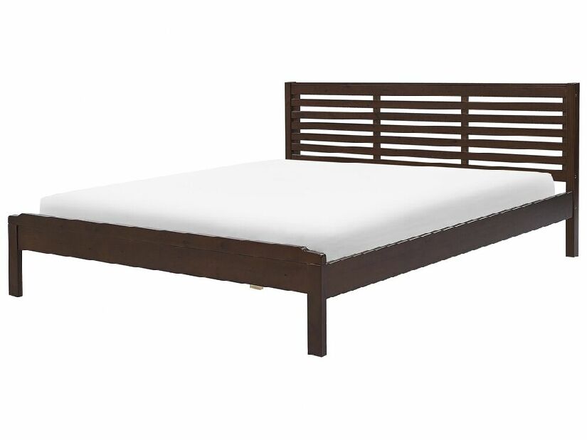 Manželská posteľ 180 cm CAROC (s roštom) (tmavé drevo)