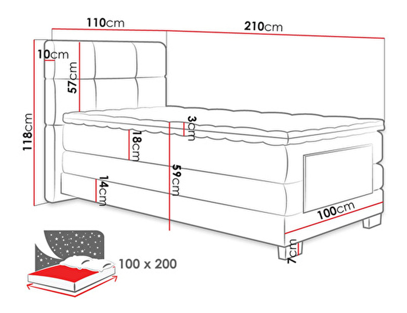 Jednolôžková elektrická posteľ 100 cm Lontor (sivá) (s roštom a matracom)