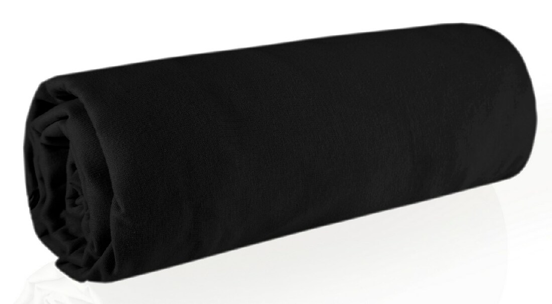 Posteľná plachta 200x160 cm Jersey (čierna)
