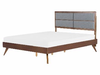 Manželská posteľ 160 cm POSE (s roštom) (tmavé drevo)