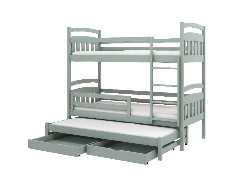 Detská posteľ 80 x 180 cm ANIE (s roštom a úl. priestorom) (grafit)