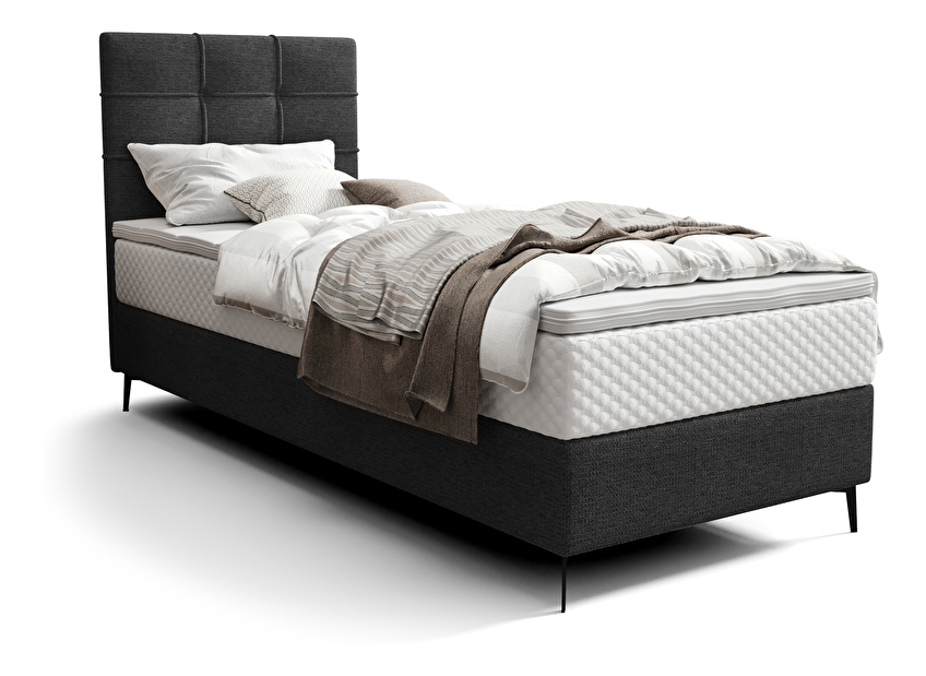 Jednolôžková posteľ 80 cm Infernus Comfort (čierna) (s roštom, s úl. priestorom)