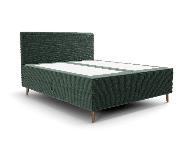 Manželská posteľ 160 cm Napoli Bonell (zelená) (s roštom, s úl. priestorom)