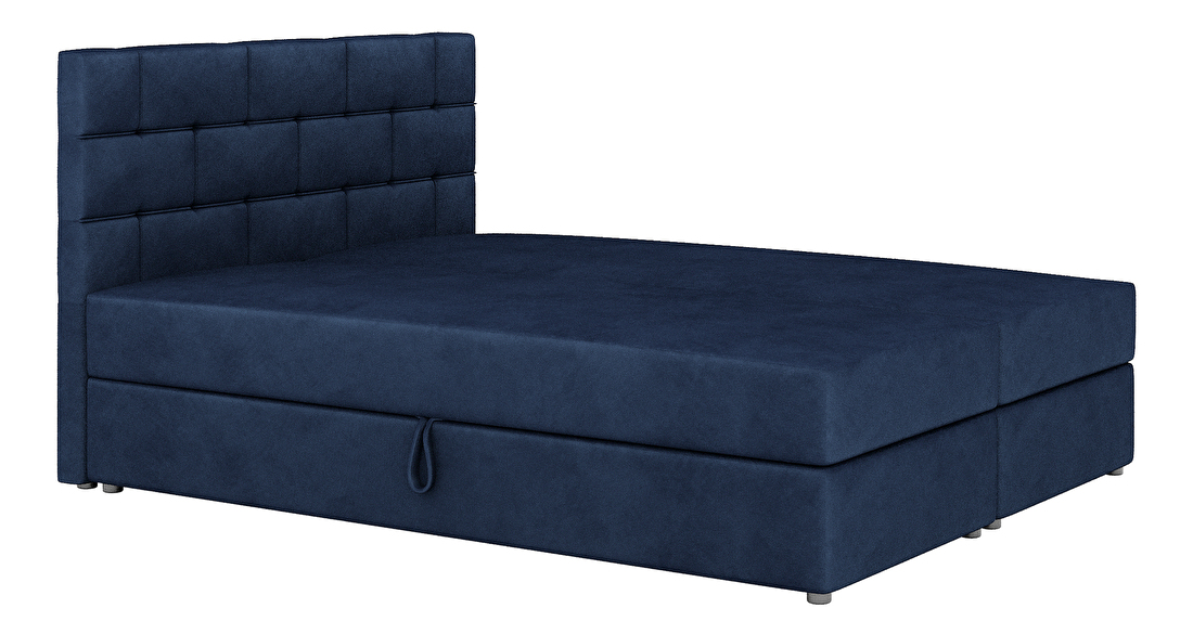 Kontinentálna posteľ 160x200 cm Waller Comfort (tmavomodrá) (s roštom a matracom)
