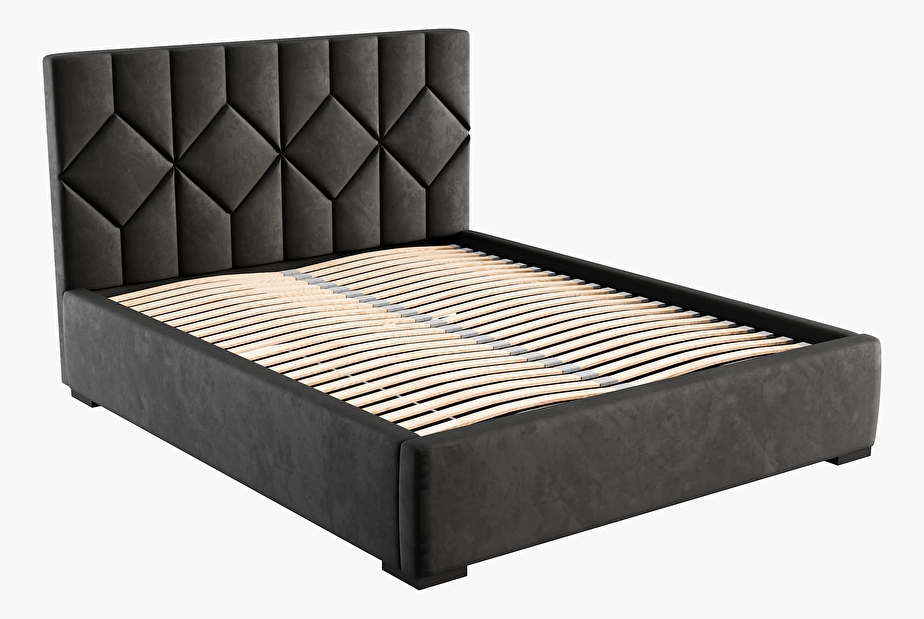 Čalúnená posteľ 140x200 cm Veggie (tmavosivá)