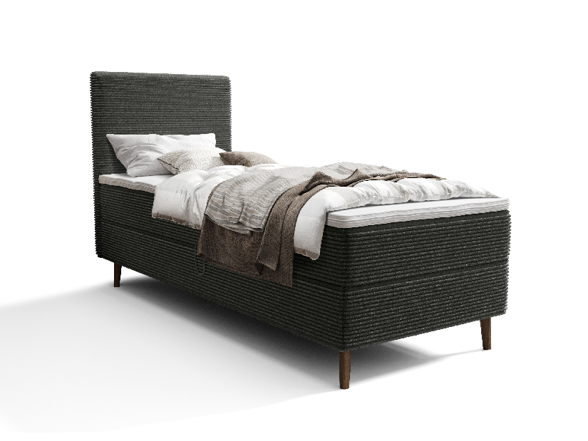Jednolôžková posteľ 90 cm Napoli Comfort (tmavozelená) (s roštom, s úl. priestorom)