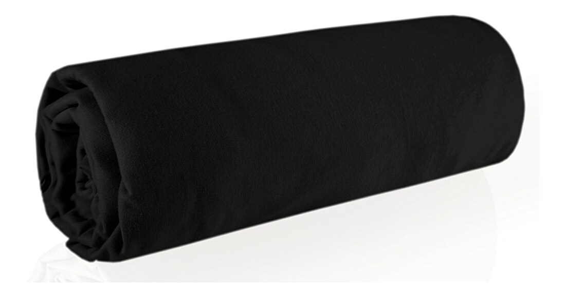 Posteľná plachta 200x220 cm Jersey (čierna)