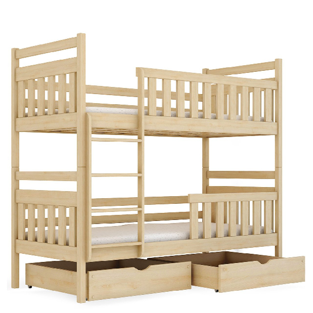 Poschodová posteľ Mikael (biela) (90x200cm)