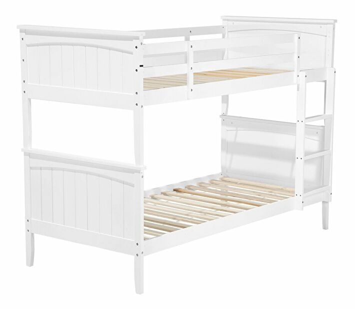 Poschodová posteľ 90 cm RADIN (s roštom) (biela)
