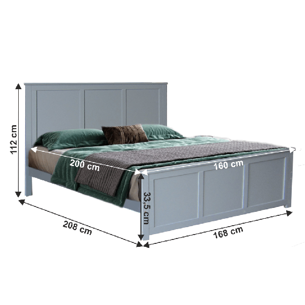 Manželská posteľ 160 cm Mino (sivá)