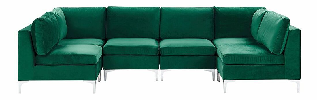 Rohová sedačka U EVENA (zelená) (pre 6 osôb)