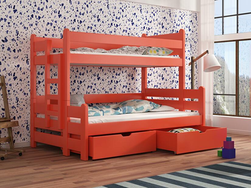 Detská poschodová posteľ 90 cm Bivi (pomaranč)