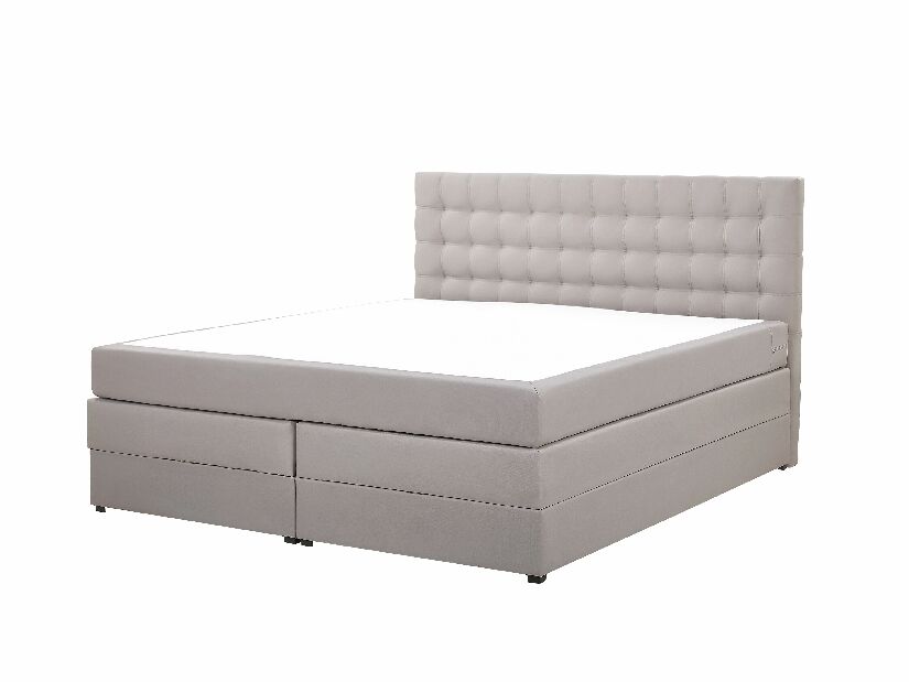 Kontinentálna posteľ 180 cm MAGNEZ (sivá) (s matracom a úložným priestorom)