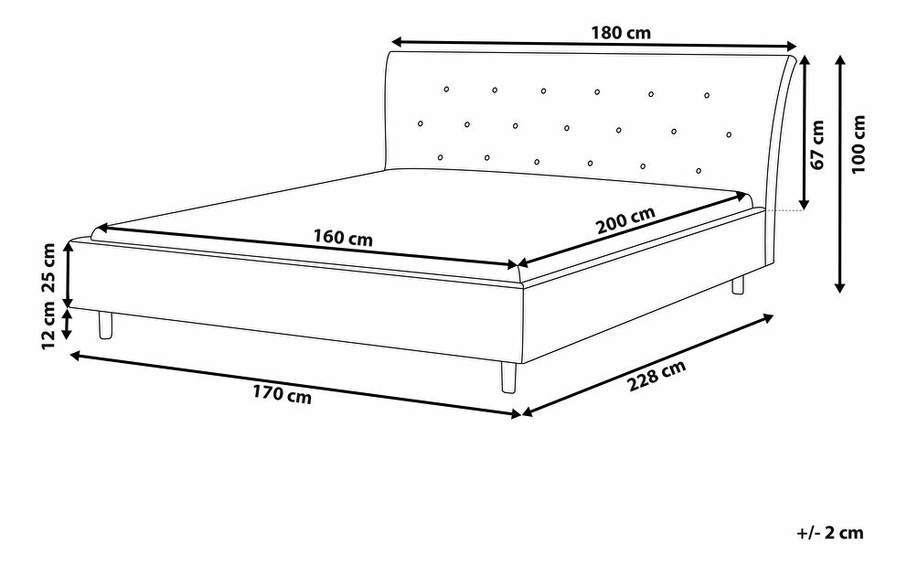Manželská posteľ 160 cm SANTORI (s roštom) (biela)