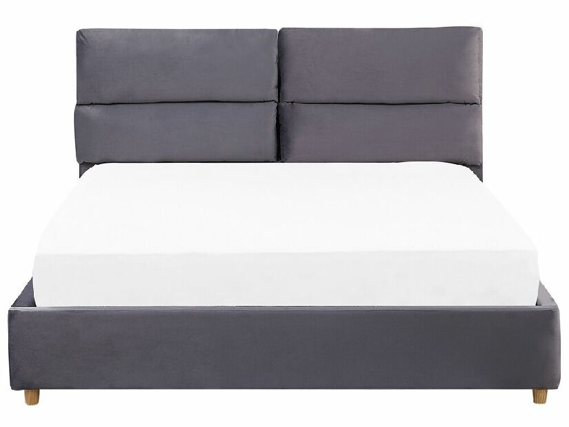 Manželská posteľ 180 cm BALSAS (textil) (sivá) (s roštom)