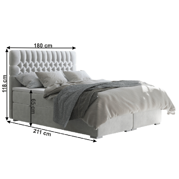 Manželská posteľ Boxspring 180 cm Formio (s matracmi)