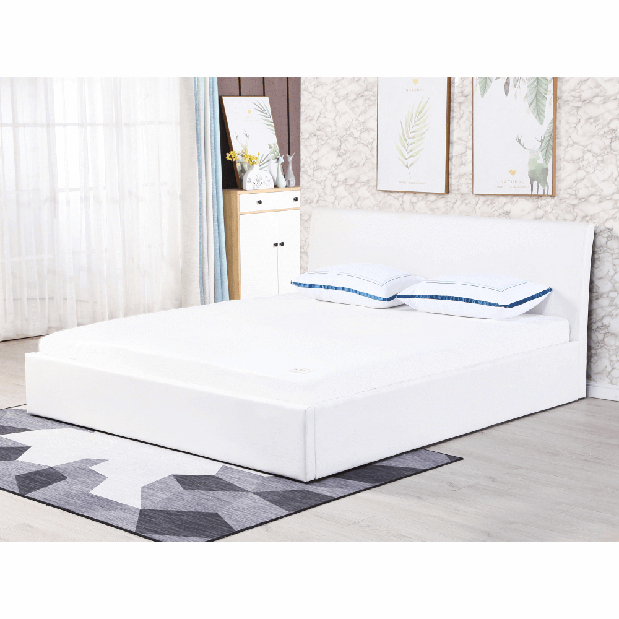 Manželská posteľ 160 cm Kralla (biela) (s roštom)