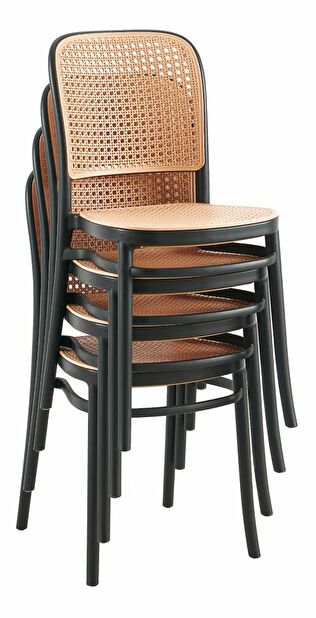 Jedálenská stolička LENITO (čierna + béžová)