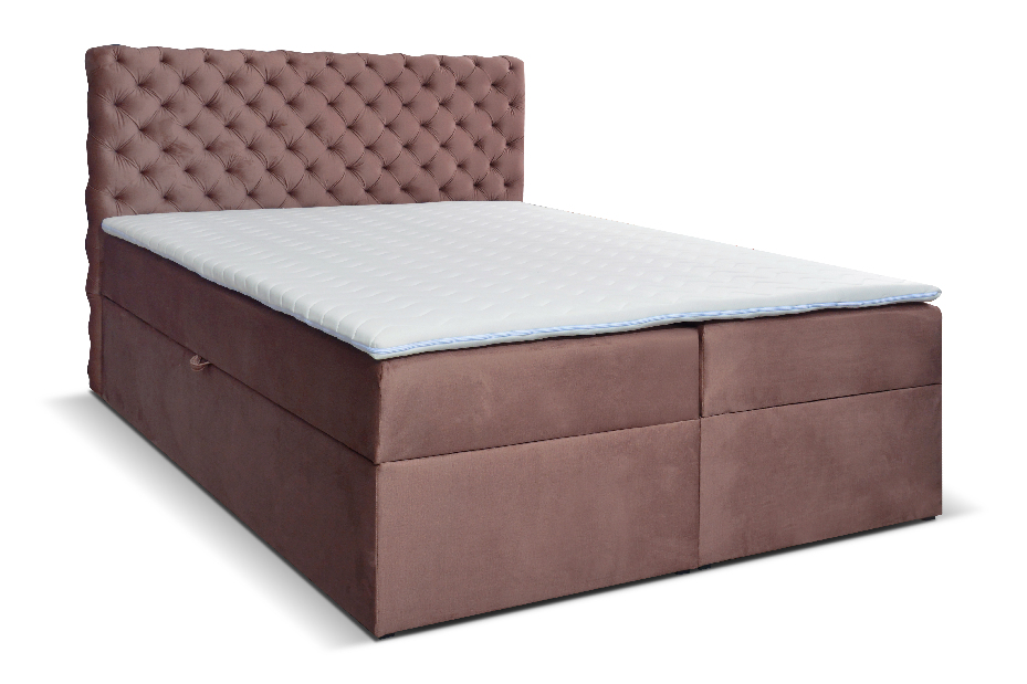 Kontinentálna posteľ 200 cm Orimis (hnedá)