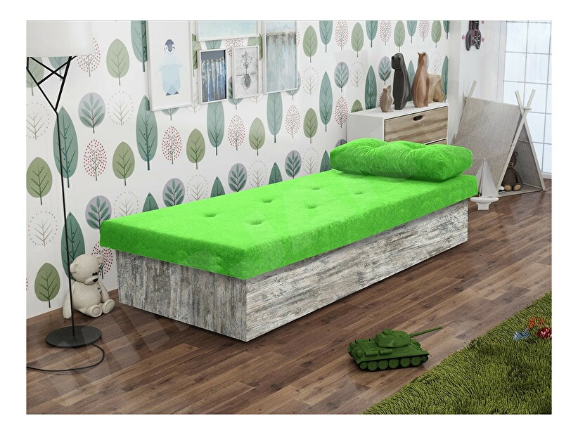 Jednolôžková posteľ 80 cm Nikroguta (zelená) *výpredaj