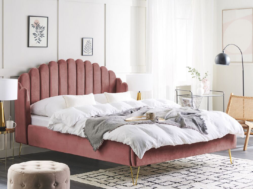 Manželská posteľ 160 cm Alise (ružová) (s roštom)