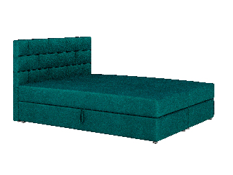 Kontinentálna posteľ 140x200 cm Waller (tmavozelená) (s roštom a matracom)