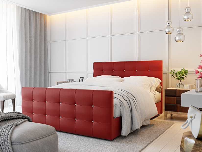 Manželská posteľ 160 cm Futura Kloe Eko (s matracom a roštom) (červená)