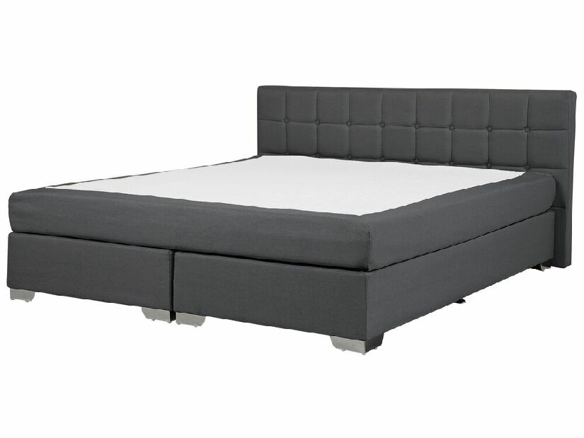Manželská posteľ Boxspring 180 cm ADIR (s matracmi) (sivá)