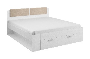 Manželská posteľ 180 cm Afrodita Typ 52 (s úl. priestorom) (biely popol) 