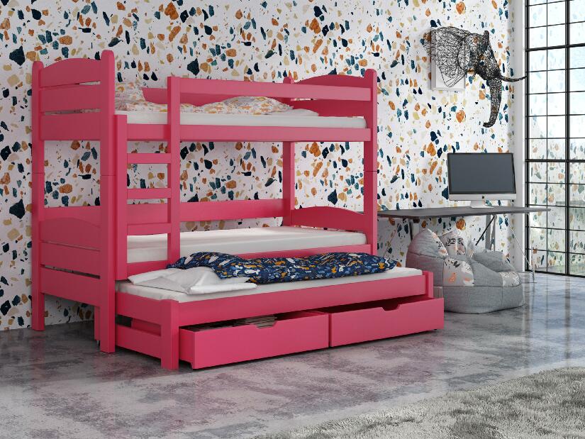 Detská poschodová posteľ 90 cm Celsa (ružová)