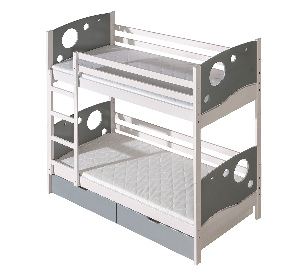 Poschodová posteľ 80 cm Kolin (s roštom a úl. priestorom)