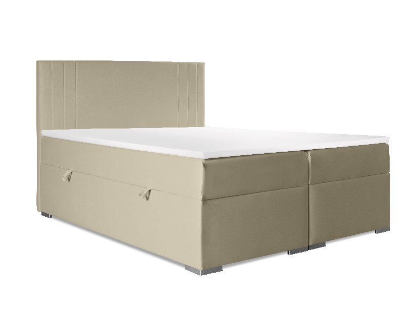 Kontinentálna posteľ 180 cm Morcano (béžová) (s úložným priestorom)