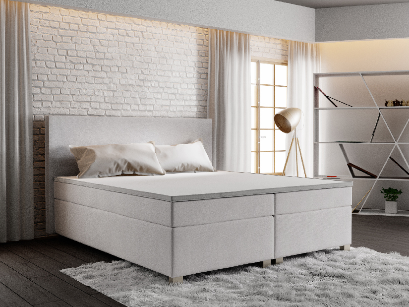 Manželská posteľ Boxspring 160 cm Simon Comfort (béžová) (s matracom, bez úložného priestoru)