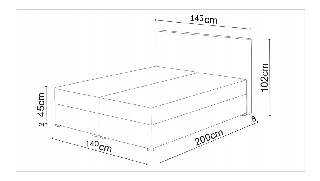 Manželská posteľ 140 cm Futura Kloe (s matracom a roštom) (sivá) 