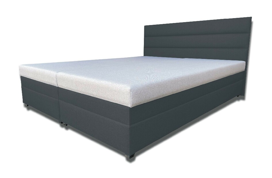 Manželská posteľ 160 cm Rebeka (s pružinovými matracmi) (antracit)