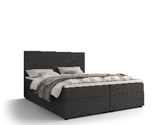 Manželská posteľ  Boxspring 140 cm Locos (tmavosivá) (s matracom a úložným priestorom)