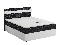 Manželská posteľ  Boxspring 140x200 cm Mimosa (melírovaná čierna + biela) (s roštom a matracom)
