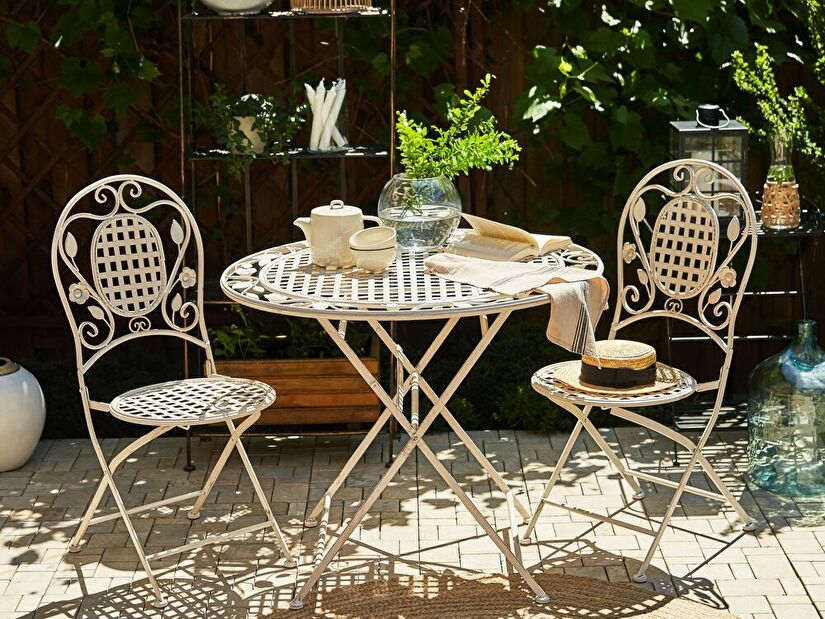 Záhradný stôl Basilia (krémovobiela)