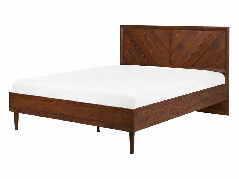 Manželská posteľ 140 cm MILLET (s roštom) (tmavé drevo)