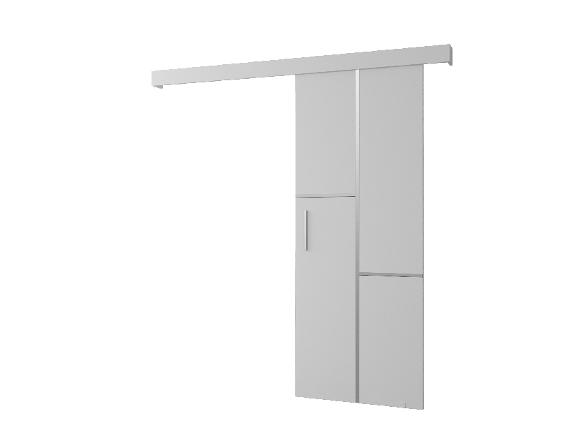 Posuvné dvere 90 cm Sharlene VII (biela matná + biela matná + strieborná)