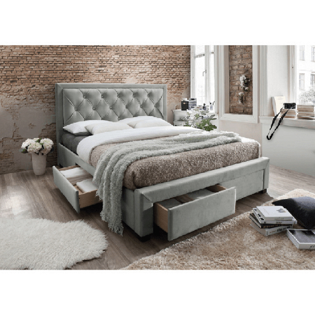 Manželská posteľ 180 cm Orford (s roštom) (sivohnedá)