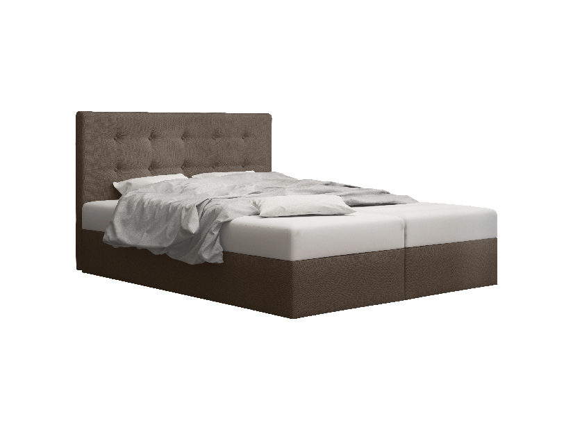 Manželská posteľ Boxspring 180 cm Duel 1 Comfort (hnedá) (s matracom a úložným priestorom)