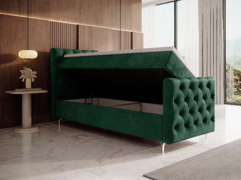 Jednolôžková posteľ 90 cm Clinton Comfort (smaragdová) (s roštom, bez úl. priestoru)