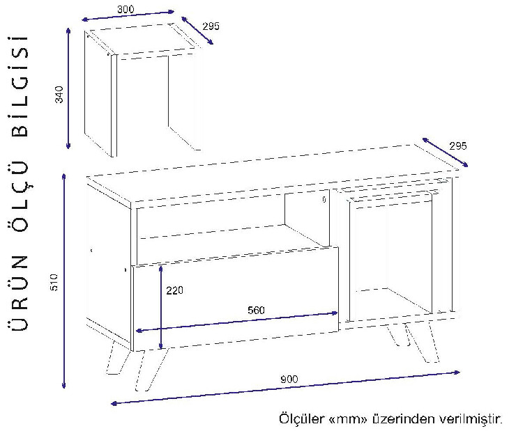 TV stolík/skrinka Noterdame K2 (Biela + Orech)